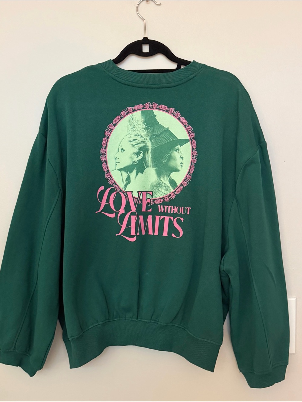 Wicked Emerald Crewneck Sweatshirt with Pink Crest - Picture 2 of 6